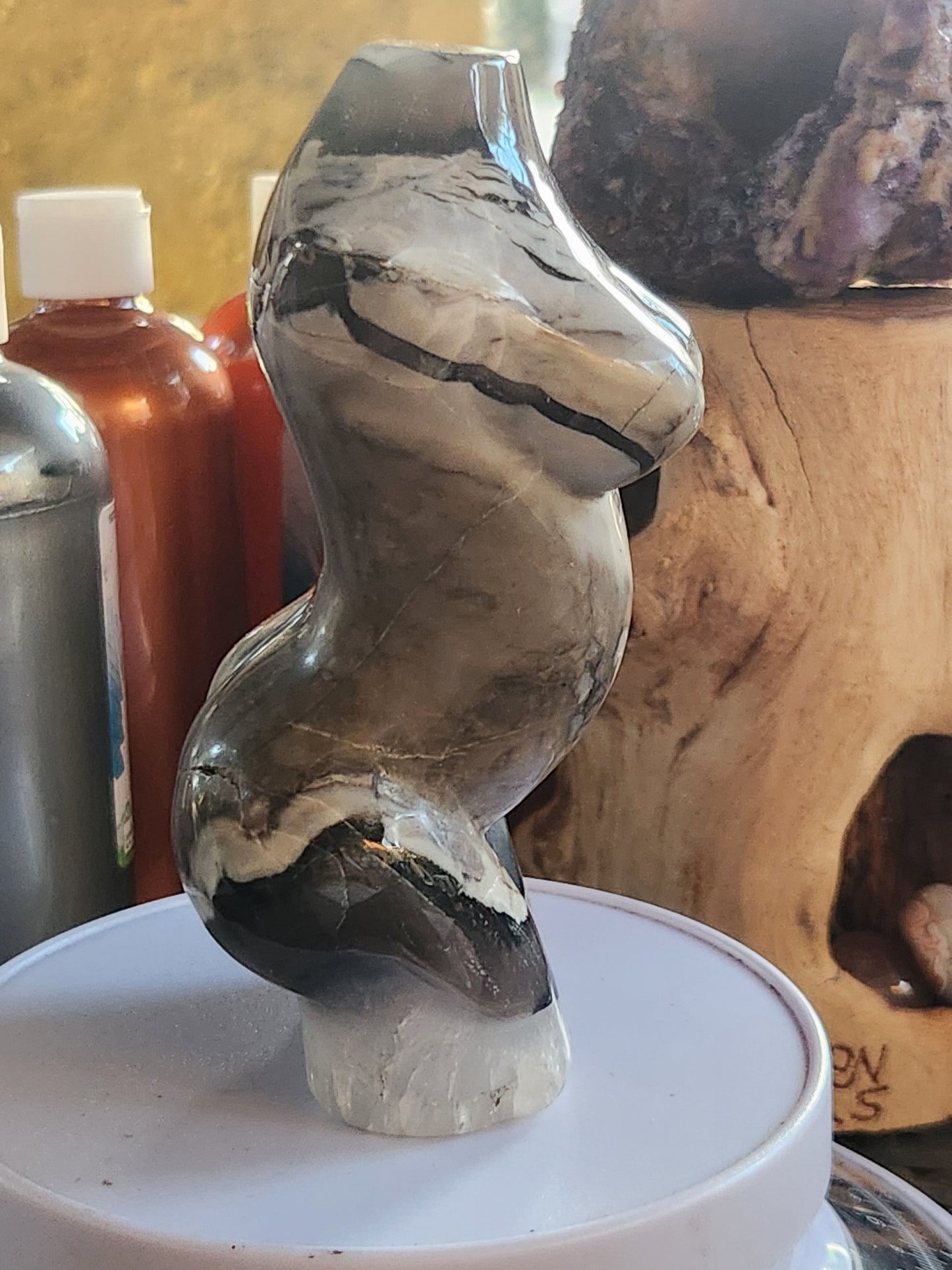 Carved stone lady's body