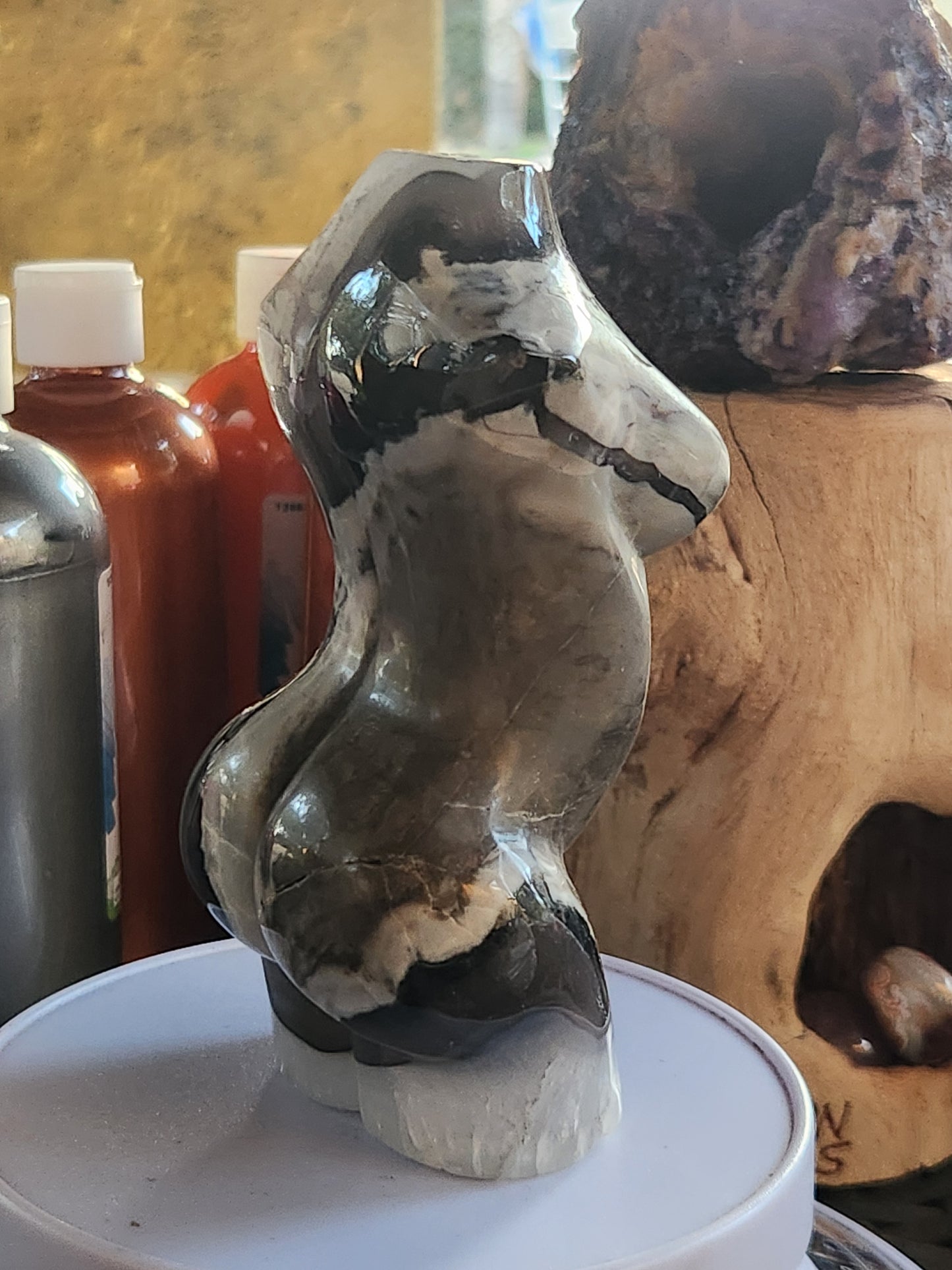 Carved stone lady's body